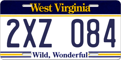 WV license plate 2XZ084