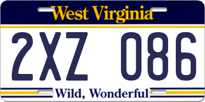 WV license plate 2XZ086