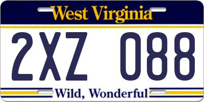 WV license plate 2XZ088