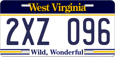 WV license plate 2XZ096