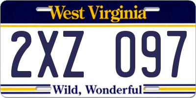 WV license plate 2XZ097