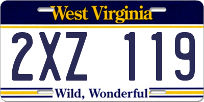 WV license plate 2XZ119