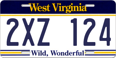 WV license plate 2XZ124