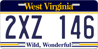 WV license plate 2XZ146