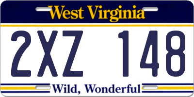 WV license plate 2XZ148