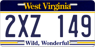 WV license plate 2XZ149