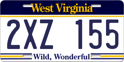 WV license plate 2XZ155