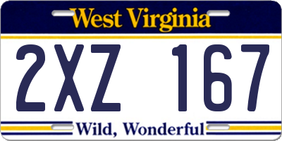 WV license plate 2XZ167