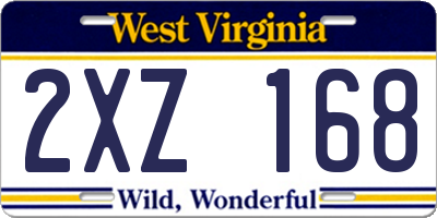 WV license plate 2XZ168