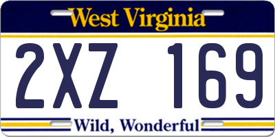 WV license plate 2XZ169