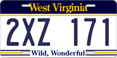 WV license plate 2XZ171