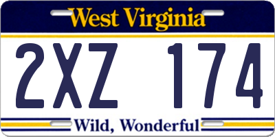 WV license plate 2XZ174