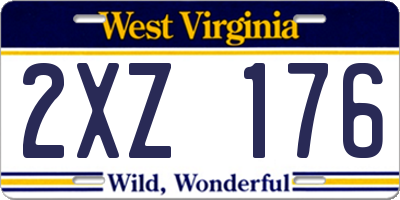 WV license plate 2XZ176
