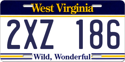 WV license plate 2XZ186