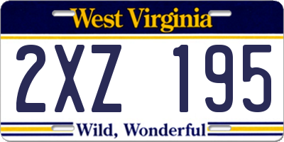 WV license plate 2XZ195