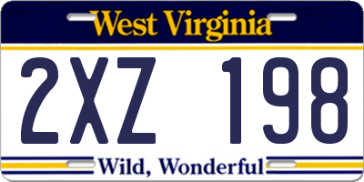 WV license plate 2XZ198