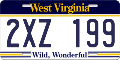 WV license plate 2XZ199