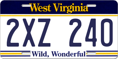 WV license plate 2XZ240