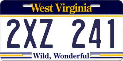 WV license plate 2XZ241