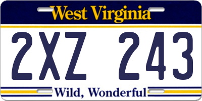 WV license plate 2XZ243