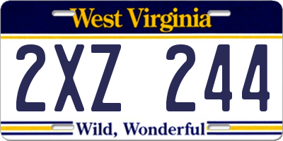 WV license plate 2XZ244