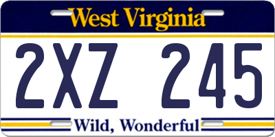 WV license plate 2XZ245