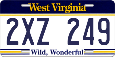 WV license plate 2XZ249