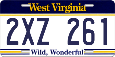 WV license plate 2XZ261