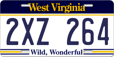 WV license plate 2XZ264