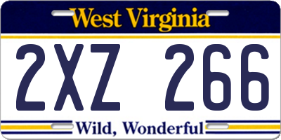 WV license plate 2XZ266