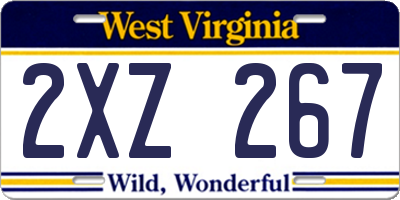 WV license plate 2XZ267