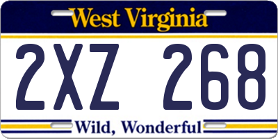 WV license plate 2XZ268