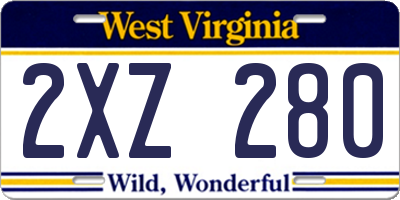 WV license plate 2XZ280
