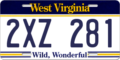 WV license plate 2XZ281
