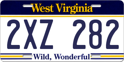 WV license plate 2XZ282