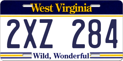 WV license plate 2XZ284