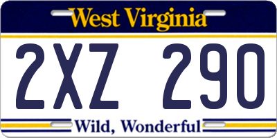 WV license plate 2XZ290
