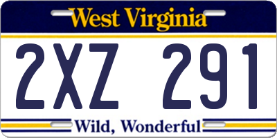 WV license plate 2XZ291