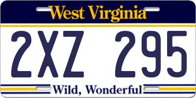 WV license plate 2XZ295