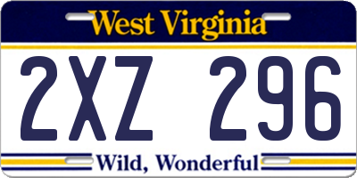 WV license plate 2XZ296