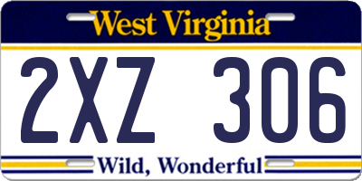 WV license plate 2XZ306