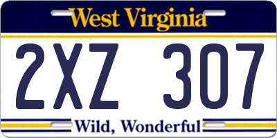 WV license plate 2XZ307