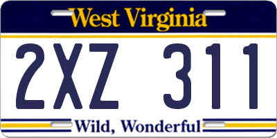 WV license plate 2XZ311