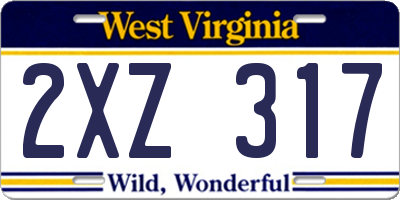 WV license plate 2XZ317