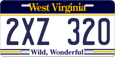 WV license plate 2XZ320