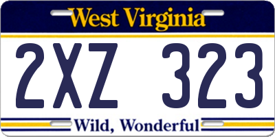 WV license plate 2XZ323