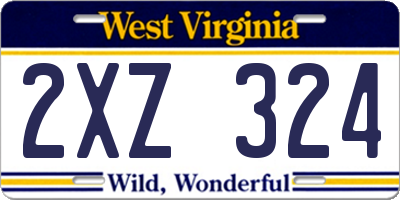 WV license plate 2XZ324