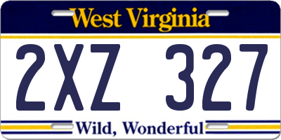 WV license plate 2XZ327