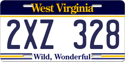 WV license plate 2XZ328