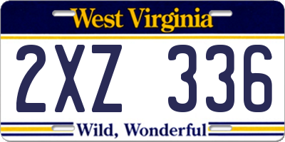 WV license plate 2XZ336